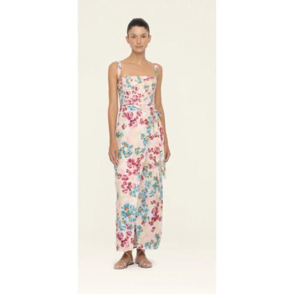 Agua by Agua Bendita | Dresses | Agua By Agua Bendita Cinefila Maxi Dress  Pink Womens Large 0 Linen | Poshmark